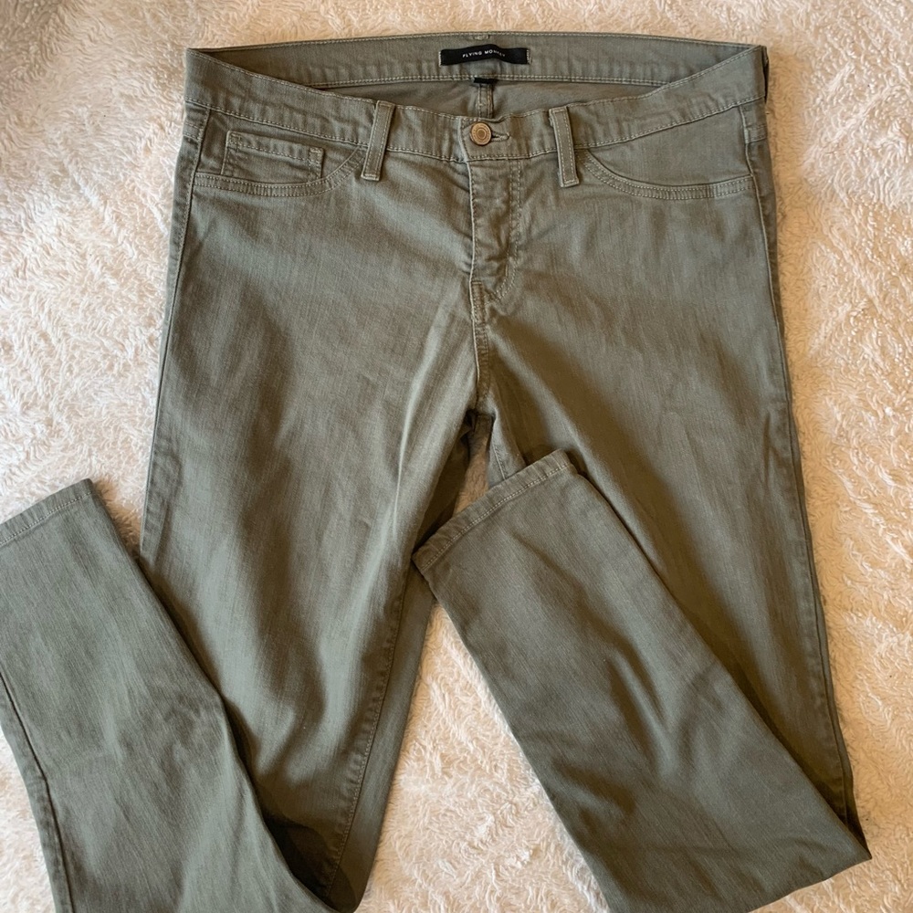 Flying Monkey army green pants- stretch